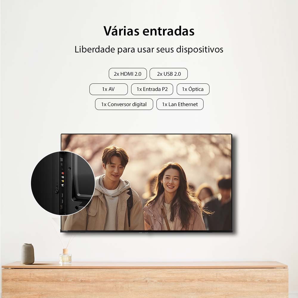 Detalhes do Smart TV DLED 43 Full HD Toshiba VIDAA 2 HDMI 2 USB Wi-Fi