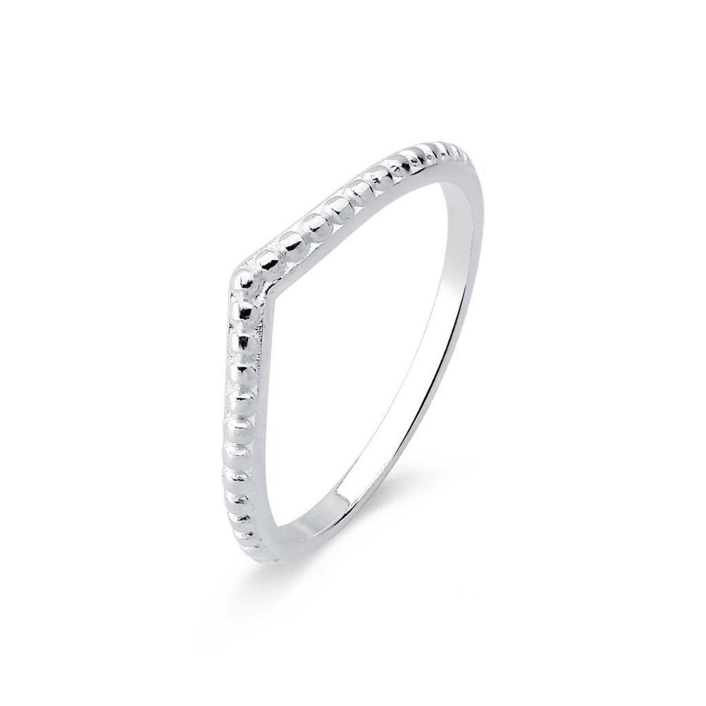 Anel de Prata 925 Formato V e Detalhado em Oferta na Shopee