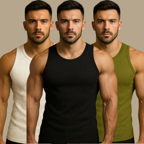 Combo 3 Camisa Masculina Regata Americana Canelada em Oferta na Shopee