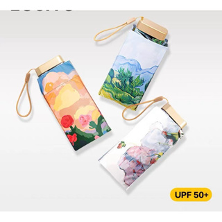 Mini Guarda-Chuva Portátil de Cápsula Pintura Óleo Digital Proteção UV Sol e Chuva Dupla Utilização em Oferta na Shopee