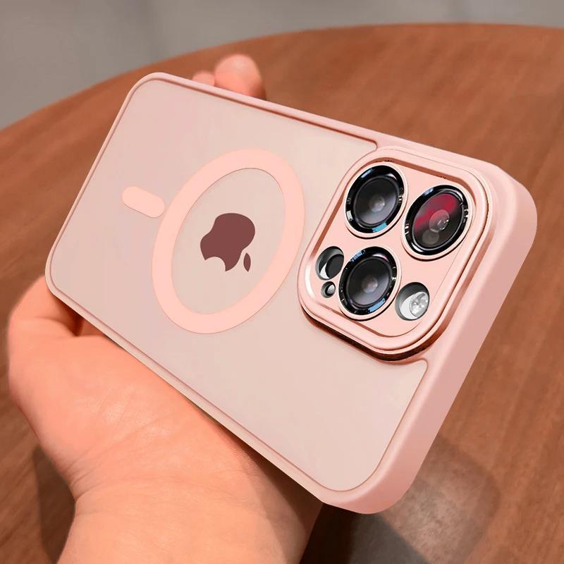 Capinha de celular Magsafe Magnética Case Capinha fosca Para iPhone 16 11 12 13 14 15 Pro Max 15 16  001