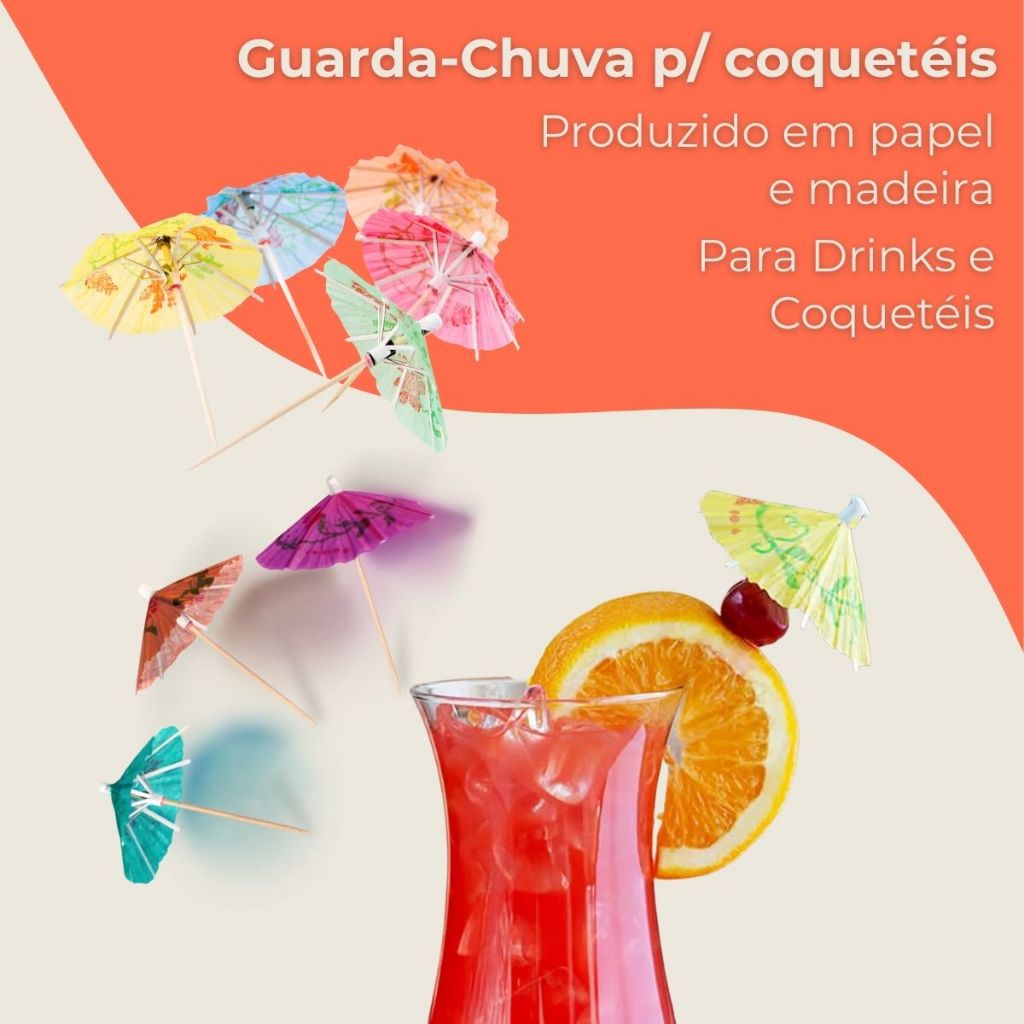 Kit 50 Palitos Guarda-Chuva Decorativos para Drinks, Bebidas, Coquetéis e Petiscos Coloridos em Oferta na Shopee