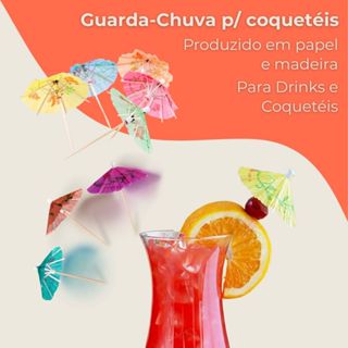 Enfeite Guarda-Chuva no Palito p/ Drinks e Coquetéis – Kit c/ 25 a 144 unid Sortidas em Oferta na Shopee