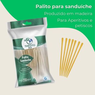 200-400un Palito Para Sanduiche Coquetel Petiscos De Madeira em Oferta na Shopee