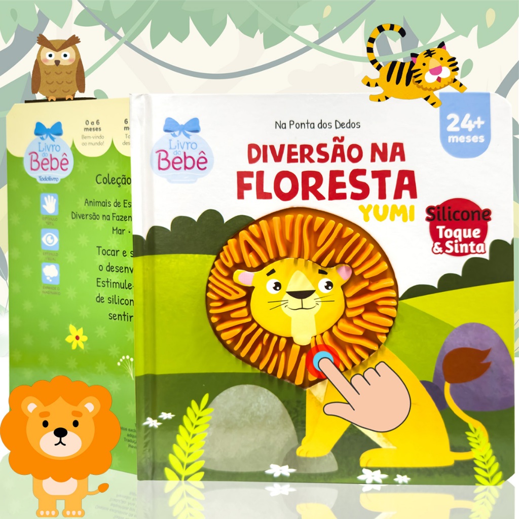 Livro Infantil do Bebê Toque E Sinta Diversão na Floresta Livro Sensorial Texturas Silicone Premium em Oferta na Shopee