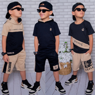 Conjunto Infantil Juvenil Masculino Kit Blusa + Bermuda Menino do 2 ao 14 anos em Oferta na Shopee