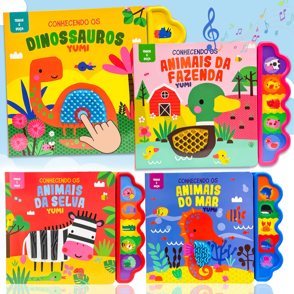 Livro Sensorial Bebê | Toque E Ouça Com Sons E Texturas | Coleção Premium Educativa em Oferta na Shopee