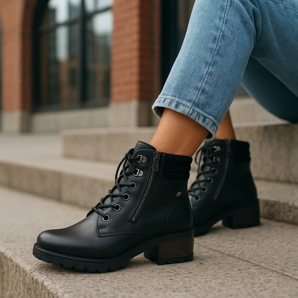 Coturno Feminino Casual Com Salto Bloco e Detalhe em Camurça