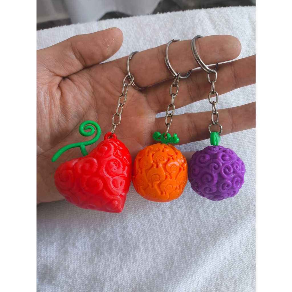 Chaveiros One Piece; Gomu Gomu no Mi, Mera Mera no Mi, Ope Ope no Mi, Geek, Impressão 3D em Oferta na Shopee