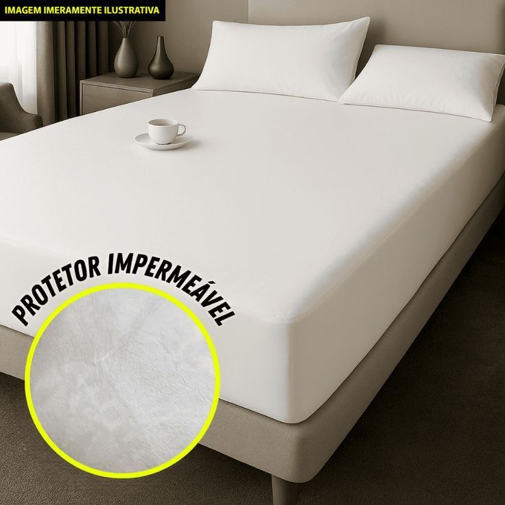 Capa Impermeável Colchão Com Elástico Ajustável Uso Diário Lençol Para Cama,Solteiro,Casal Queen e King, Berço Anti XIXI
