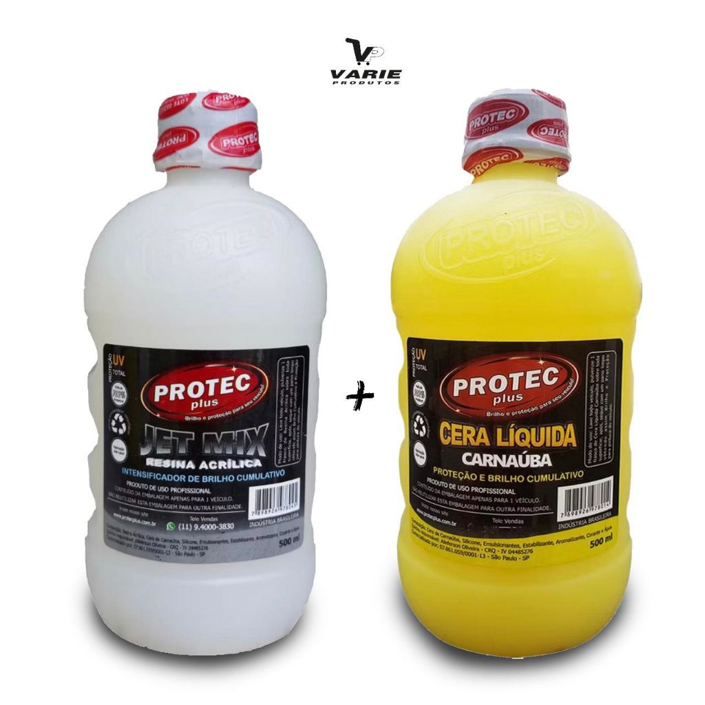 Kit Brilho e Proteção: Resina Acrílica + Cera de Carnaúba Liquida - 500ml em Oferta na Shopee
