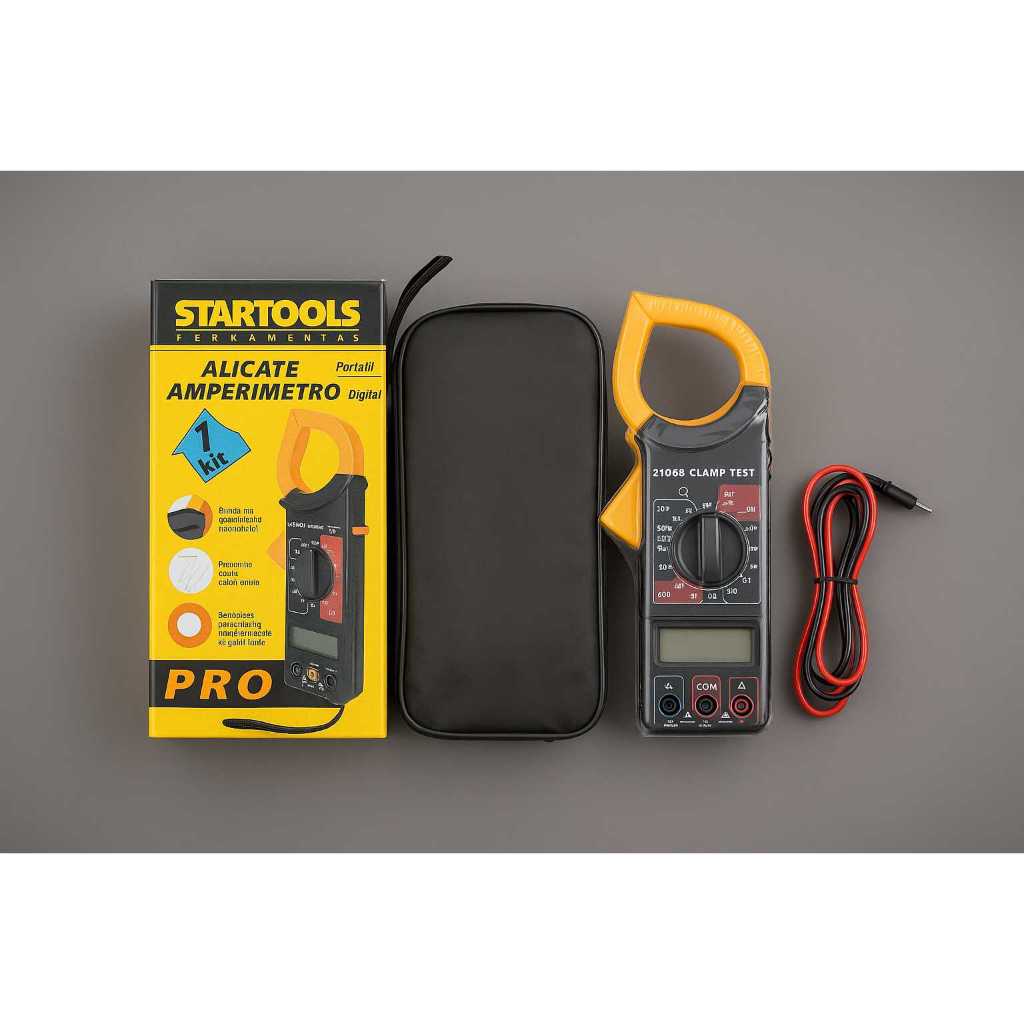 Alicate Medidor Amperimetro Tester Eletrico Digital Portatil Multimetro Corrente Preto
