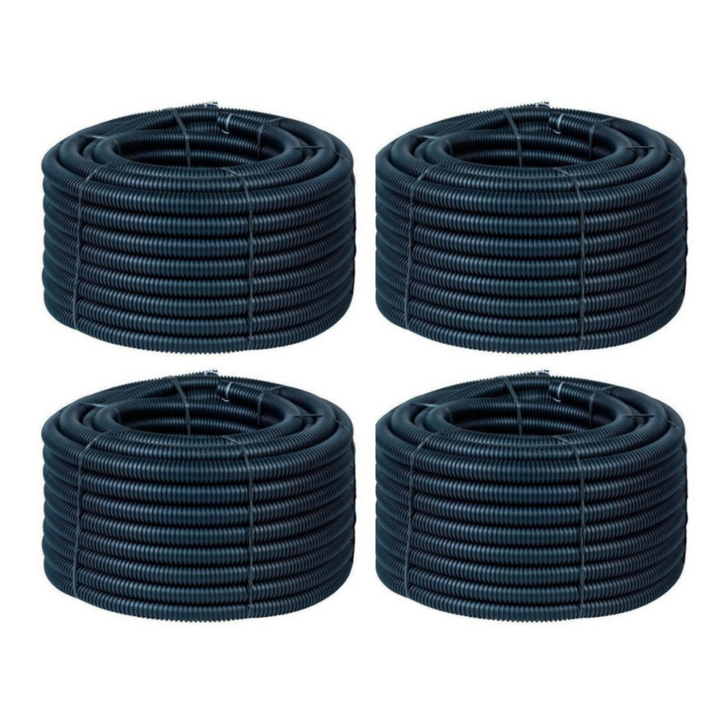 Kit 04 Conduite Corrugado Elétrico Rolo 50 Metros 3/4 Canduite Cinza Escuro 3/4 Reforçado - Promoção em Oferta na Shopee