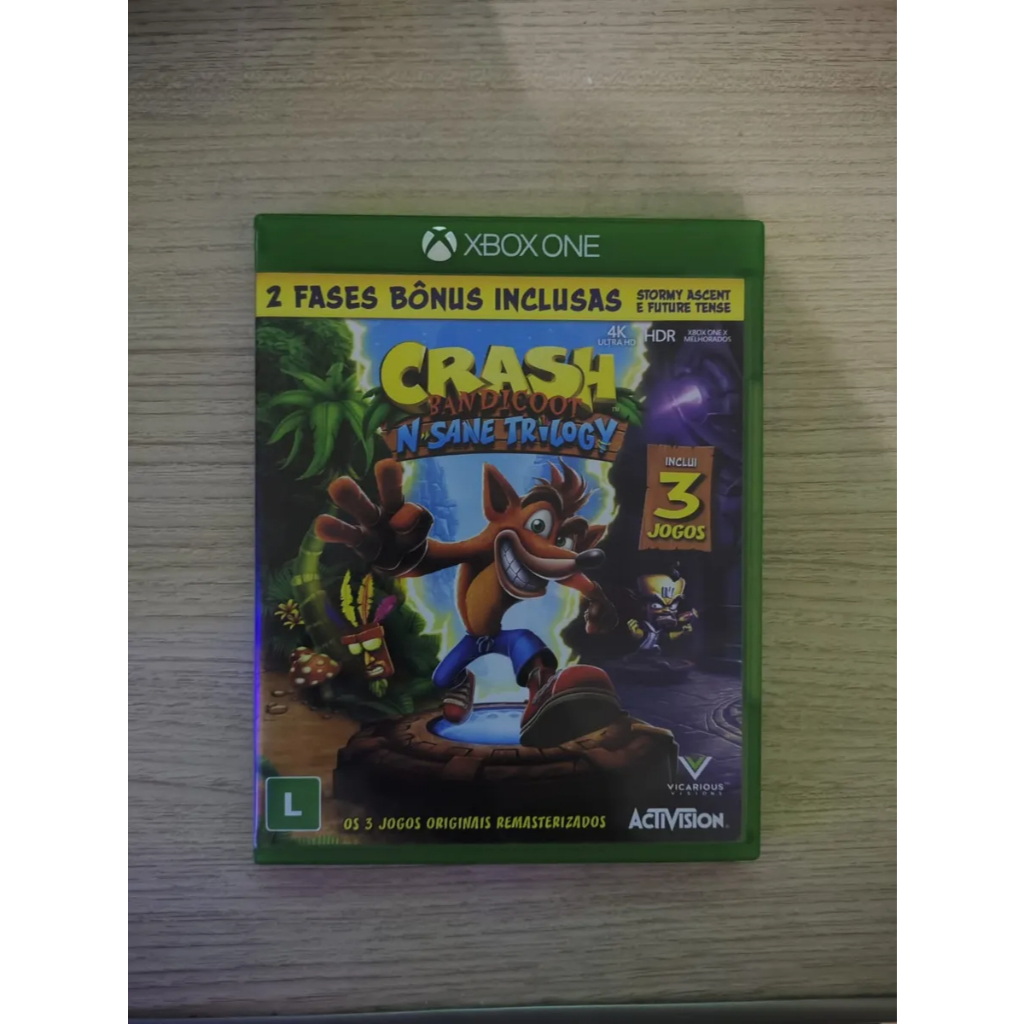 Jogo Crash Bandicoot N'sane Trilogy Física Xbox One - Usado