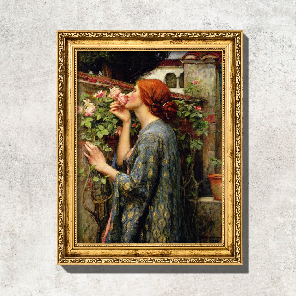Quadro - A Alma da Rosa - John William Waterhouse - Moldura em Madeira em Oferta na Shopee