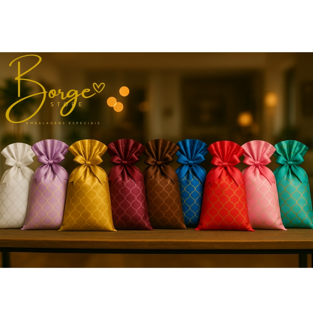 Saco Para Presente Metalizado Decorado 25x35 50 Unid em Oferta na Shopee
