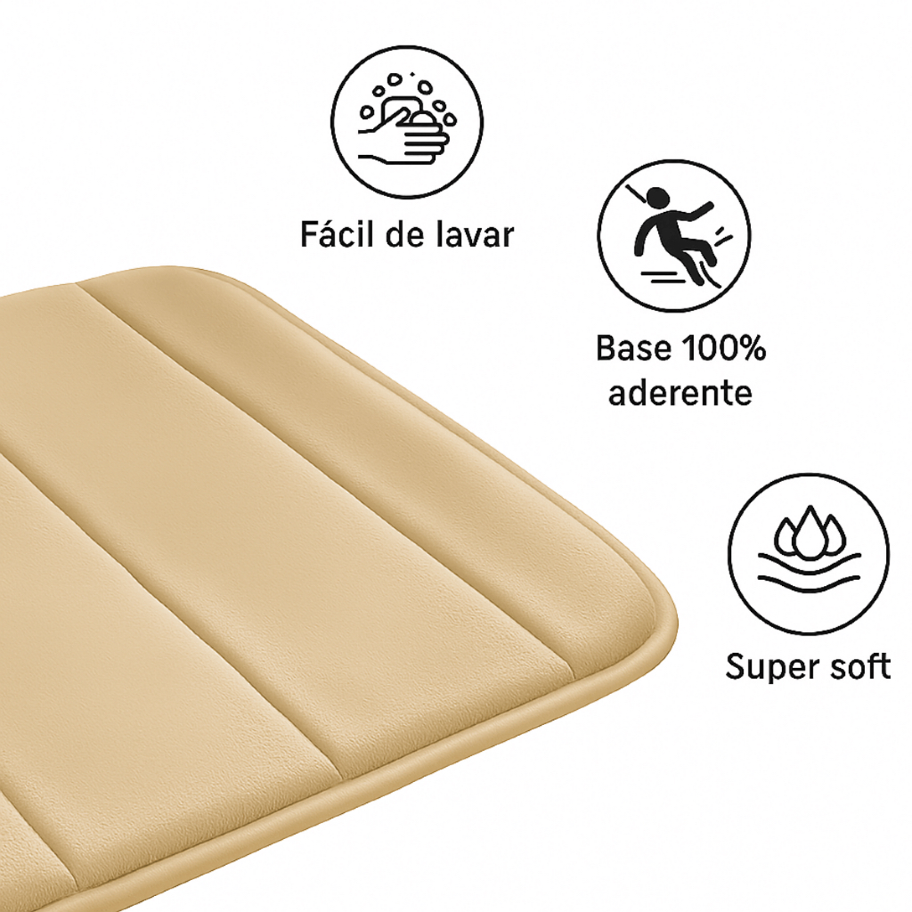 Kit 2 Tapetes de Banheiro Lavabo Antiderrapante Super Soft Absorvente
