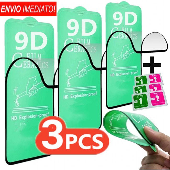 Kit 3 Película Cerâmica Samsung (A15 A14 A13 A55 A16 A35 A34 A54 A06 A56)Cobre toda a tela 100%