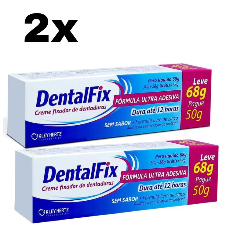 Kit 2 Dentalfix Creme Fixador de Dentaduras 68g cada