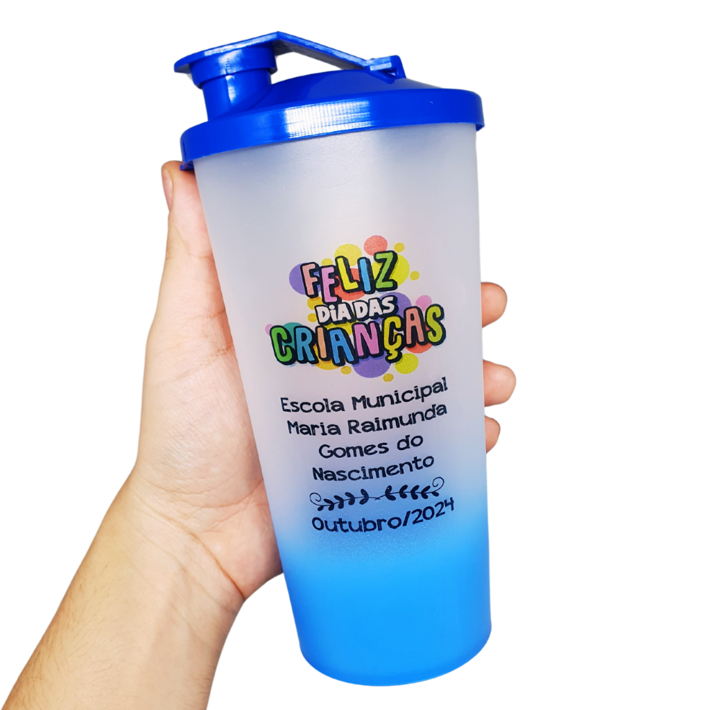 40 Copo Eco Plástico Tampa Flip 550ml Degradê Personalizado