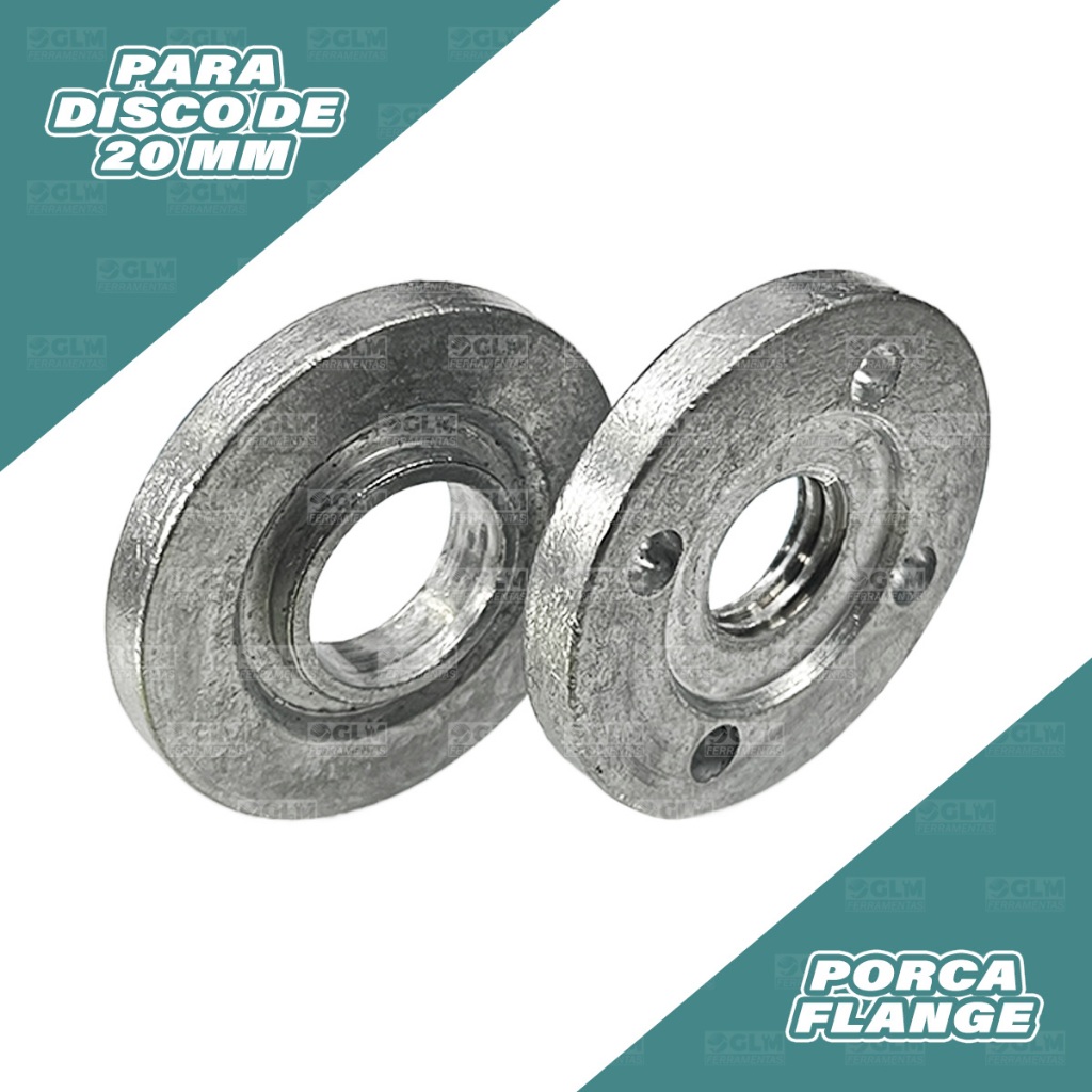 Porca Flange P/ Esmerilhadeira Adaptador P/ Disco Com Furo 20 Mm