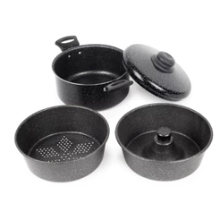 Panela Multiuso 3 Em 1 Forma De Pudim 20Cm Preto Nacional