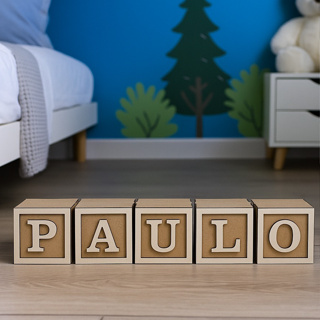 Cubo em Mdf Com Letra Personalizada Decorativo Quarto em Oferta na Shopee