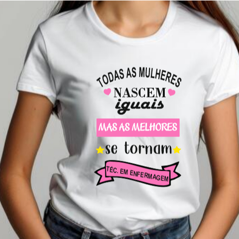 Camisetas baby look enfermagem técnico em enfermagem até o Plus size uniformes enfermeiros poliéster