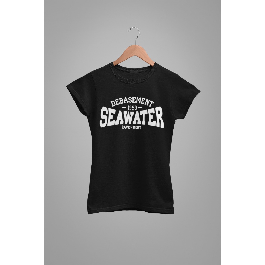 Baby Tee Y2K Feminina- Estampa Seawater , Conforto Elástico e Versátil para Primavera/Verão/Outono
