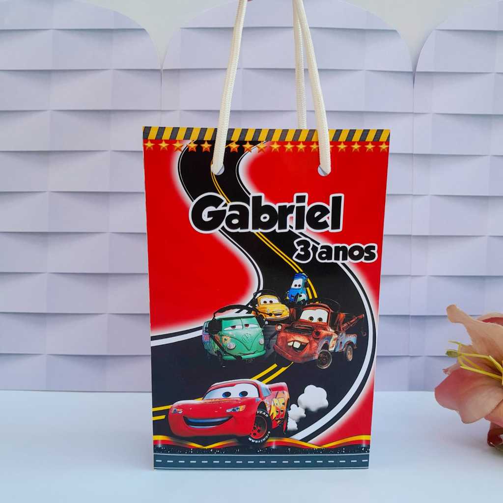 Sacolinha Personalizada Carros/Lembrancinha de Festa Carros
