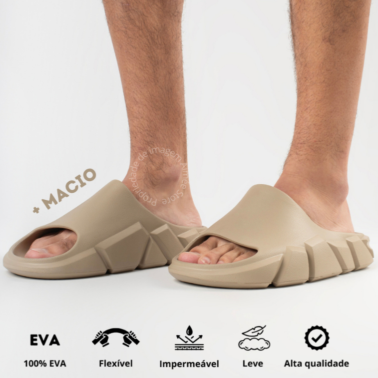 Chinelo Nuvem Masculino Slide EVA Sandália Leve Macio Confortável Estilosa Stone Design