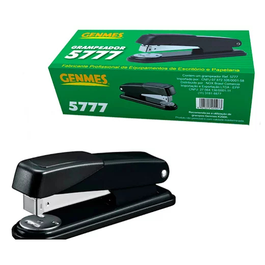 Grampeador Genmes 26/6 preto ref  5777