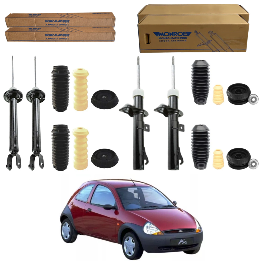 KIT 4 AMORTECEDOR FORD KA 1997 A 2007 MONROE + KIT