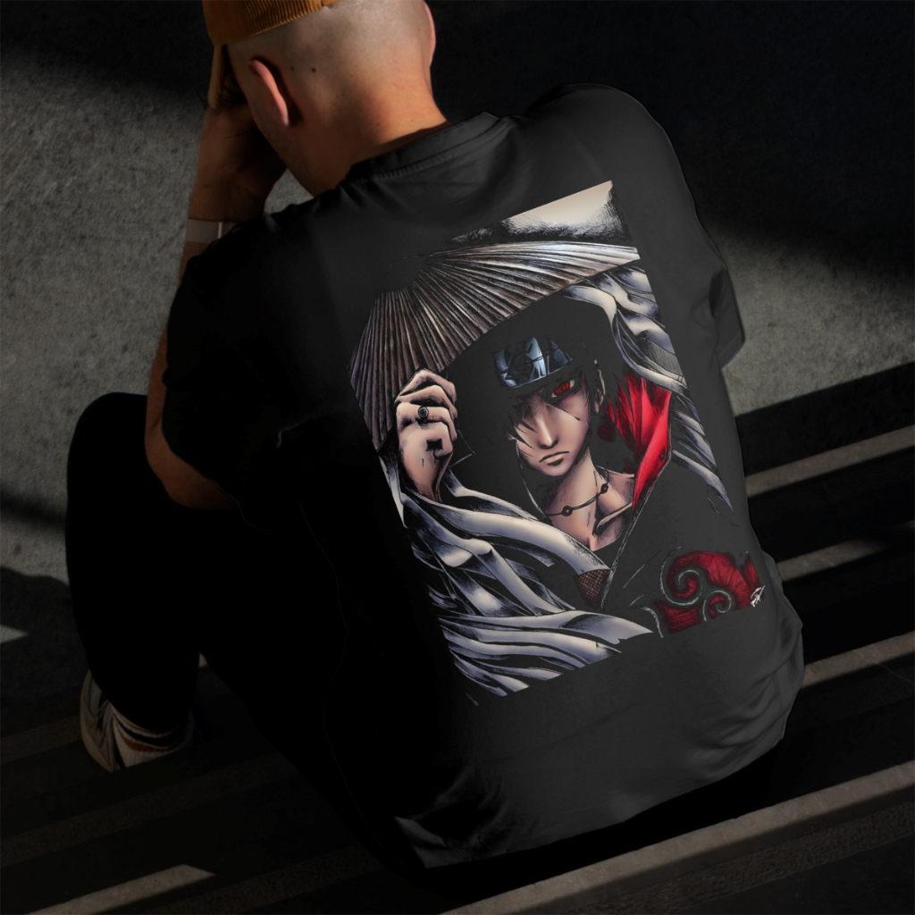 Camiseta Masculina Estampada Itachi 100% Algodão Estilo Conforto Diário Do Tamanho P ao GG