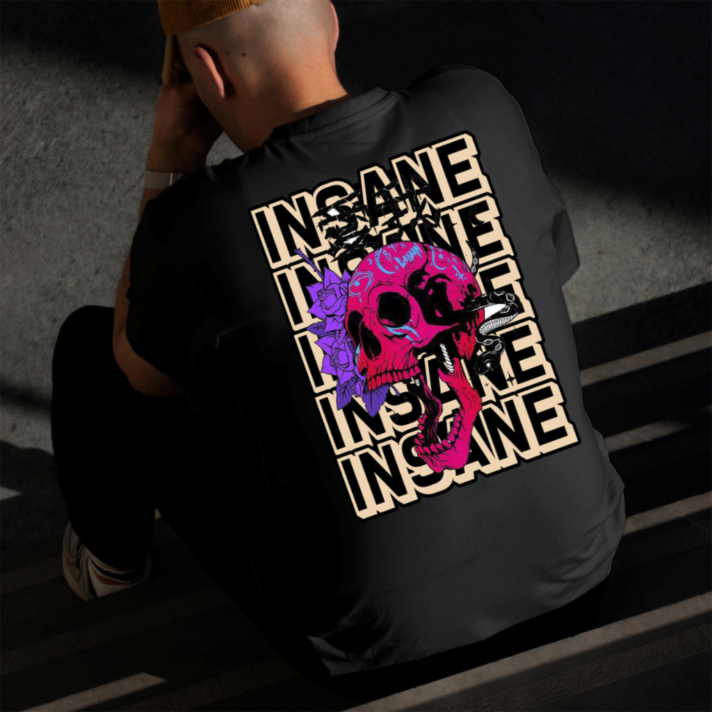 Camiseta Masculina Estampada Insano 100% Algodão Estilo Conforto Diário Do Tamanho P ao GG