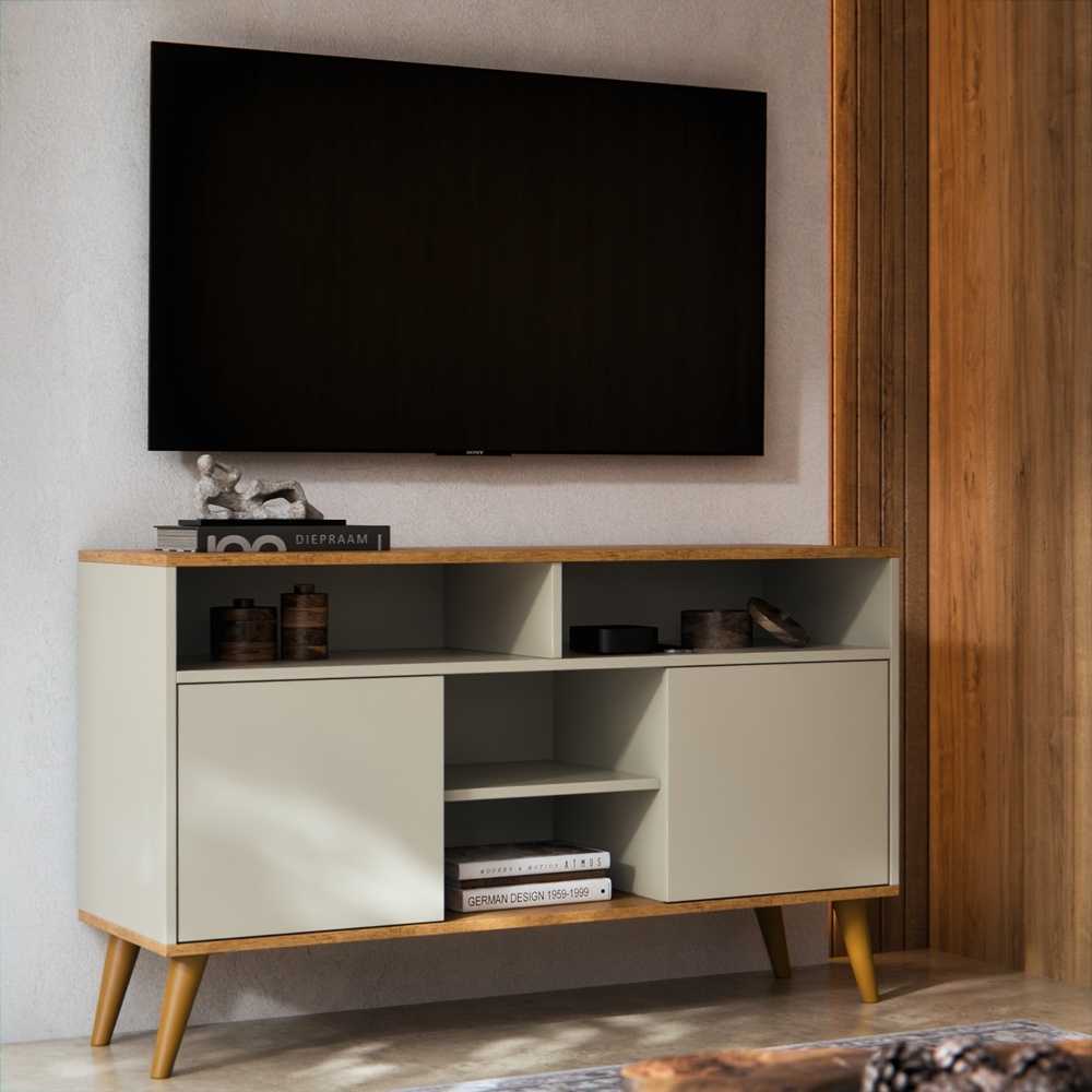 Rack Intense 2 Portas para TV de até 32 Polegadas Com Pés Retro