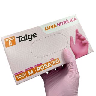 Caixa de luva Nitrílica rosa Talge procedimentos estética manicure lash sem pó P - M em Oferta na Shopee