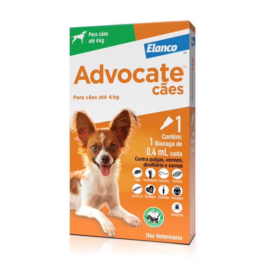 Advocate Antipulgas para Cães de até 4kg 1 Pipeta de 0,4ml Elanco em Oferta na Shopee