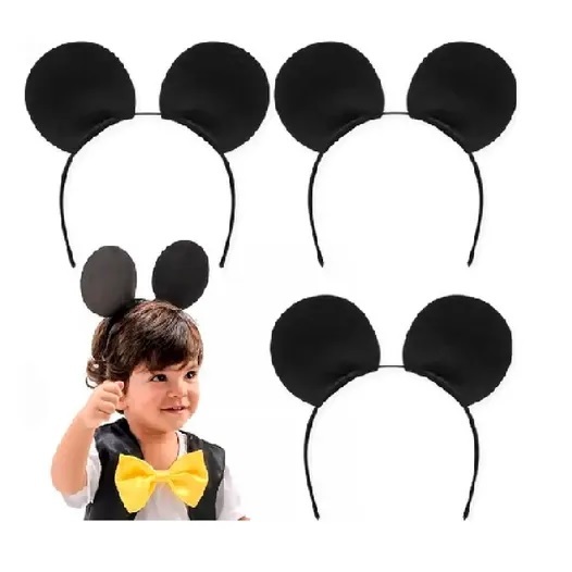 TIARA ORELHAS  MICKEY MOUSE DE ESPUMA PRETA COR PRETA 1 UNID