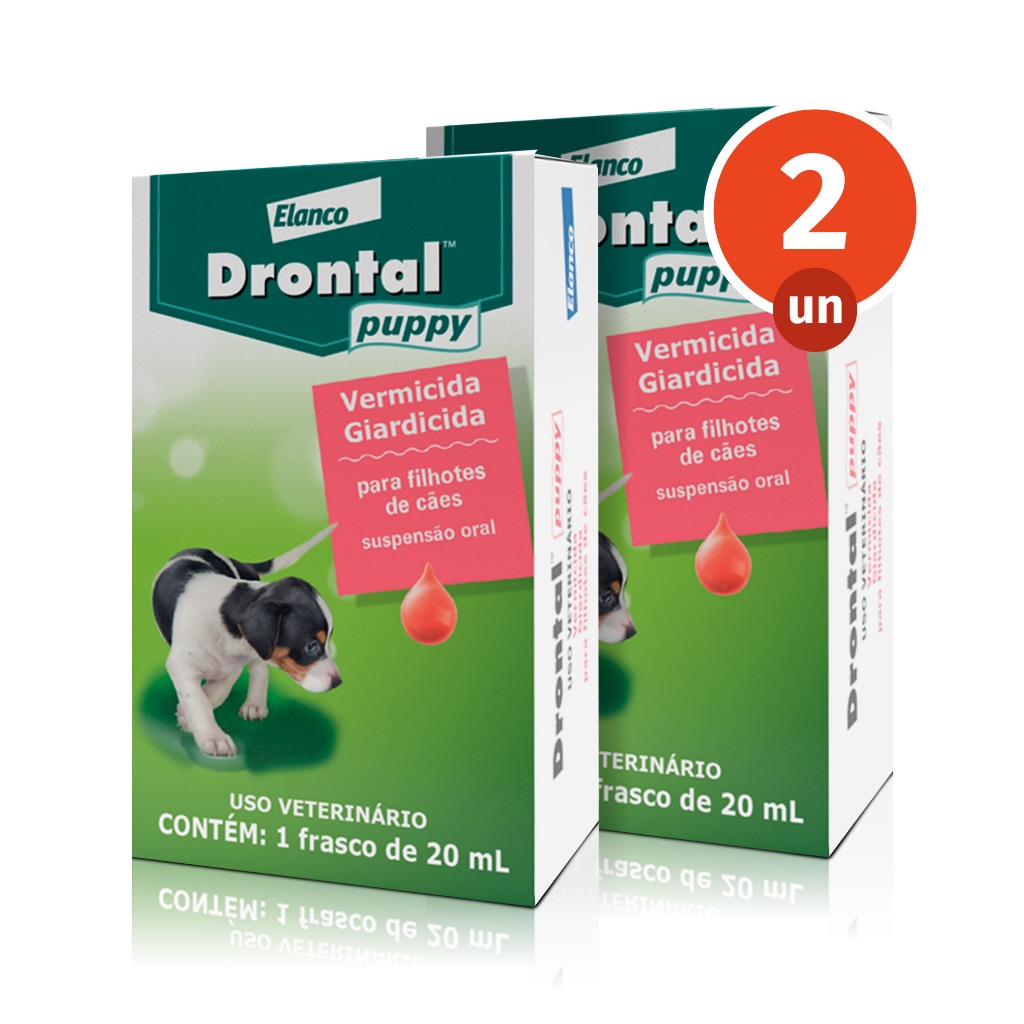 Kit 2 Vermífugo Drontal Puppy Suspensão 20ml para Cães Filhotes Elanco em Oferta na Shopee