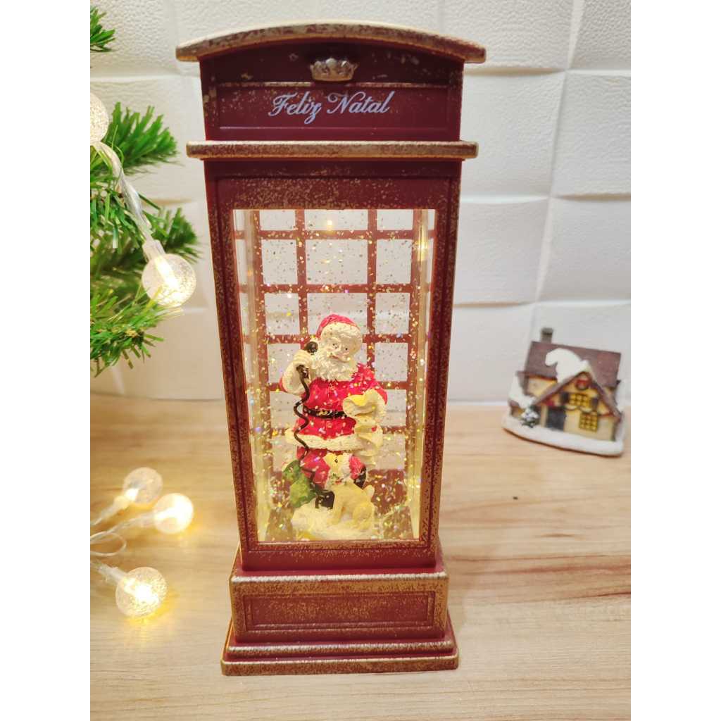 Enfeite de Natal Cabine Telefônica Com LED 25cm NTD21009