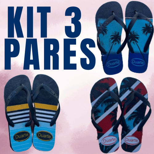 Kit 3 Pares de Chinelo Masculino Adulto Mais Vendidos Envio Imediato