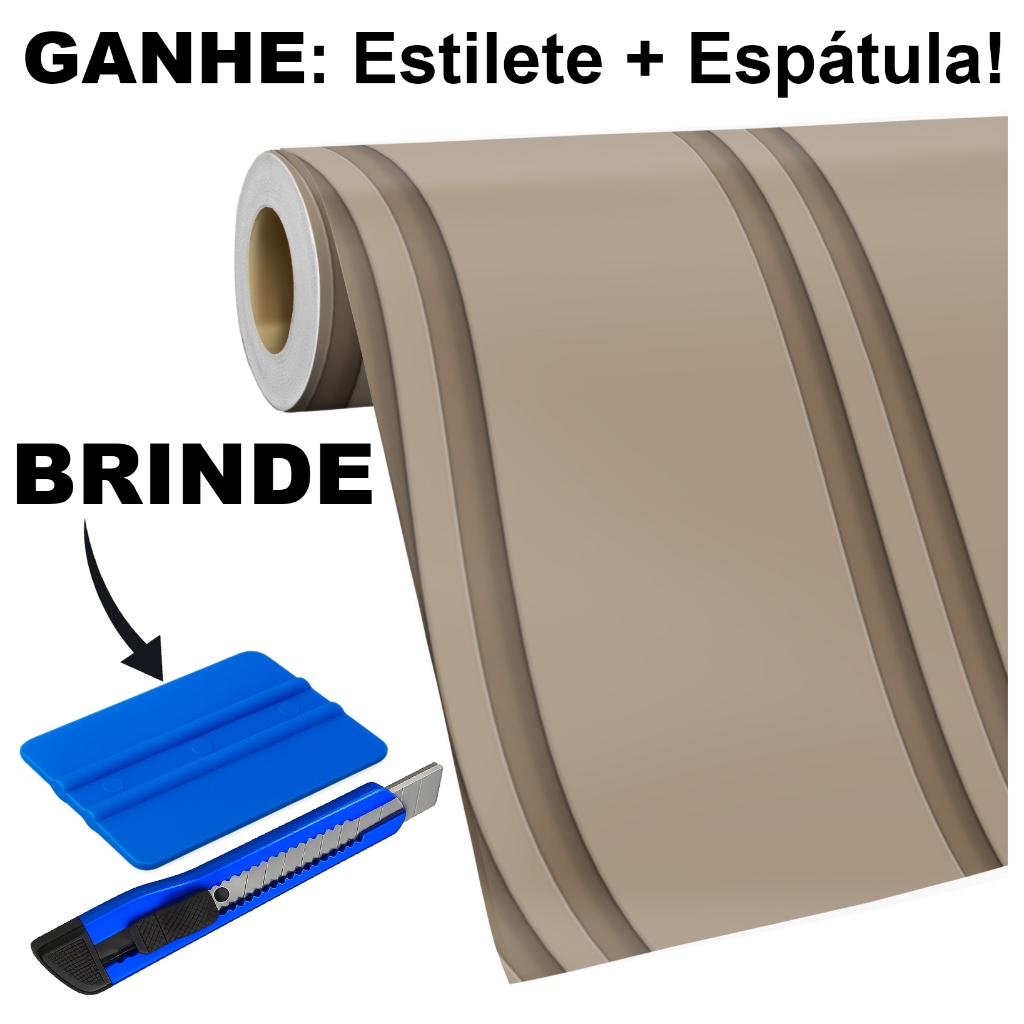 Papel de Parede Adesivo Ripado Listrado Vintage Bege Ripas rolo de 5 Metros Lavável para Sala