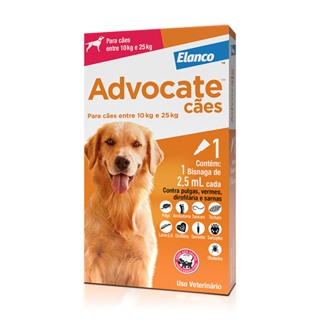 Advocate Antipulgas para Cães de 10 a 25kg 1 Pipeta de 2,5ml Elanco em Oferta na Shopee