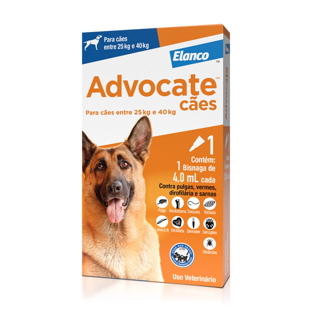 Advocate Antipulgas para Cães acima de 25kg 1 Pipeta de 4ml Elanco em Oferta na Shopee