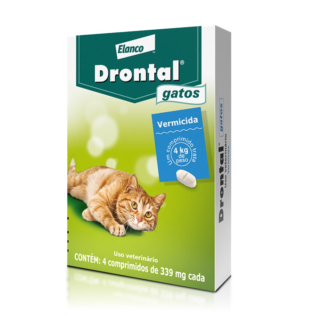 Vermífugo Drontal Gatos 4 Comprimidos para Gatos de até 4kg Elanco