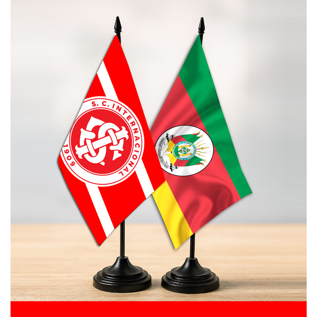 kit Bandeira de mesa enfeite Brasil Estado Rio Grande do Sul RS - decoração gaúcha - times gauchos — imagem 2 de 2