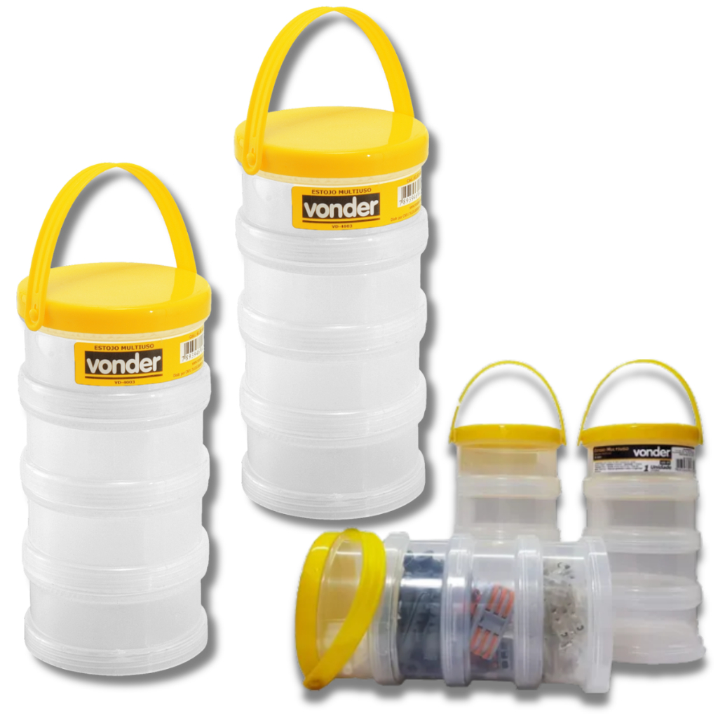 2 Potes Organizador Multiuso Vonder Estojo Parafuso Bucha Branco em Oferta na Shopee