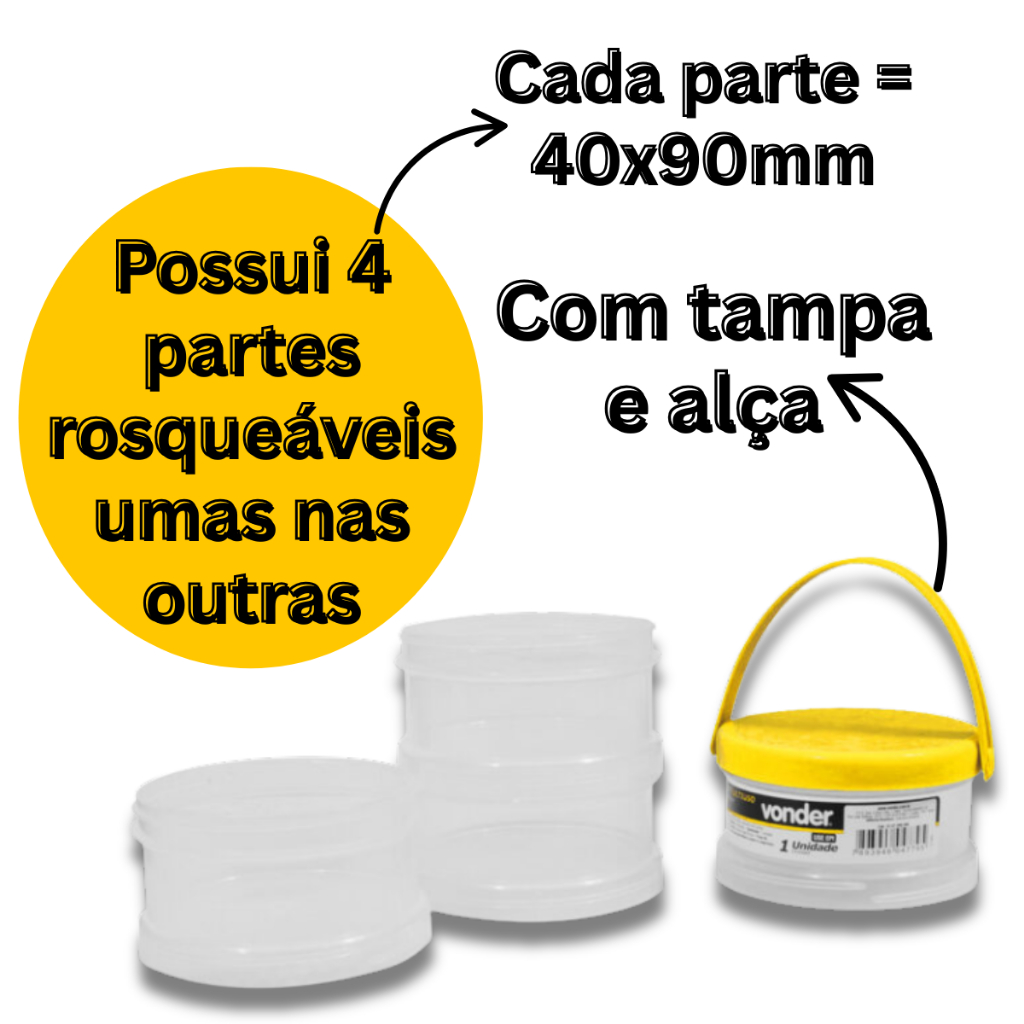 2 Potes Organizador Multiuso Vonder Estojo Parafuso Bucha Branco · foto 2
