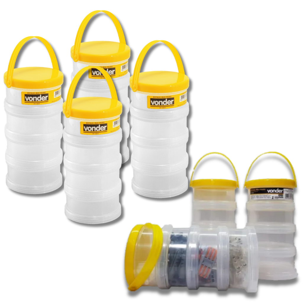 4 Potes Organizador Multiuso Vonder Estojo Parafuso Bucha Branco em Oferta na Shopee